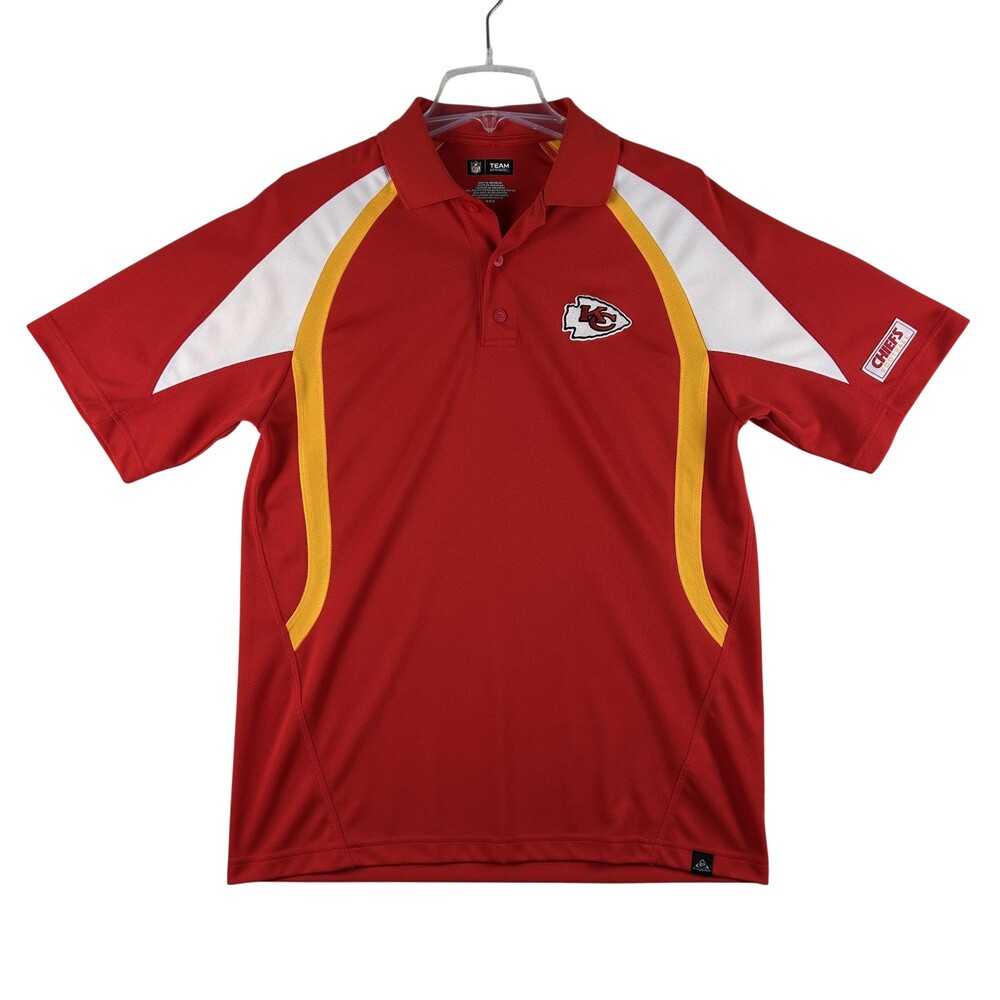 Kansas City Chiefs Shirt Mens Medium Red NFL Football Team Apparel Polo Golf